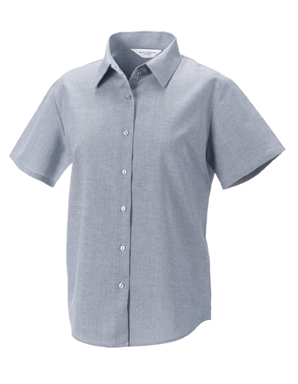 Z933F Russell Collection Kurzärmelige Oxford-Bluse