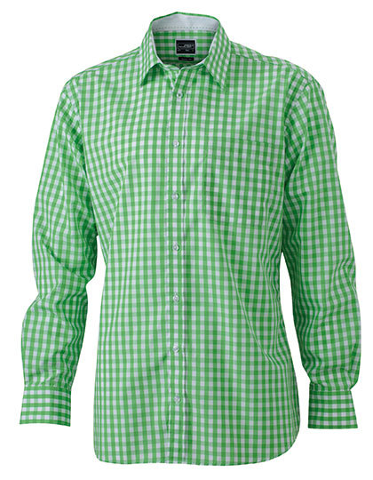 JN617 James+Nicholson Herren kariertes Hemd