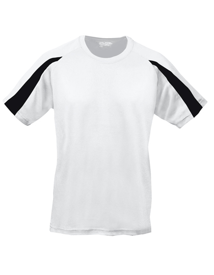JC003 Just Cool Sportshirt Trainingsshirt mit Kontrast-Einsätzen an den Ärmeln