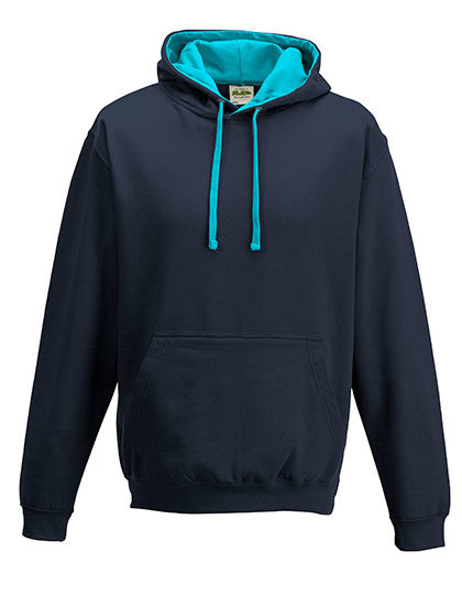 JH003 Just Hoods Varsity Kapuzenpullover mit doppellagiger Kapuze mit kontrastfarbener Innenseite