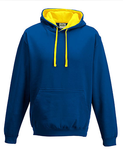 JH003 Just Hoods Varsity Kapuzenpullover mit doppellagiger Kapuze mit kontrastfarbener Innenseite