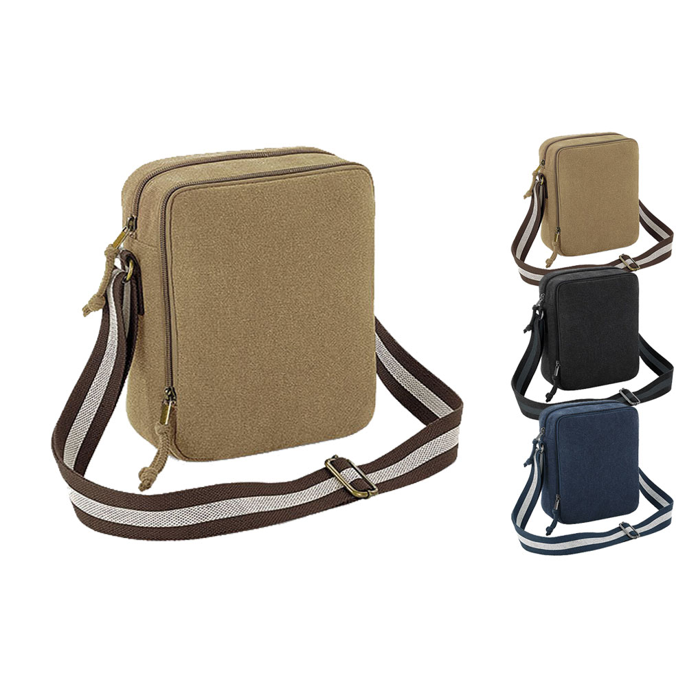 QD614 Quadra VINTAGE Baumwoll-Canvas Mini Reportertasche