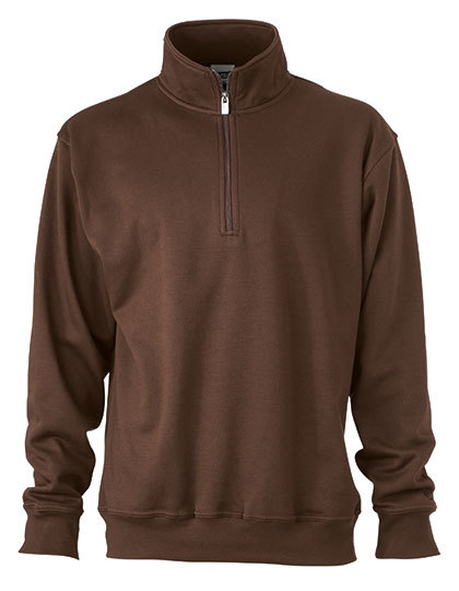 JN831 James+Nicholson Arbeitskleidung Sweatshirt 1/2 Reißverschluss