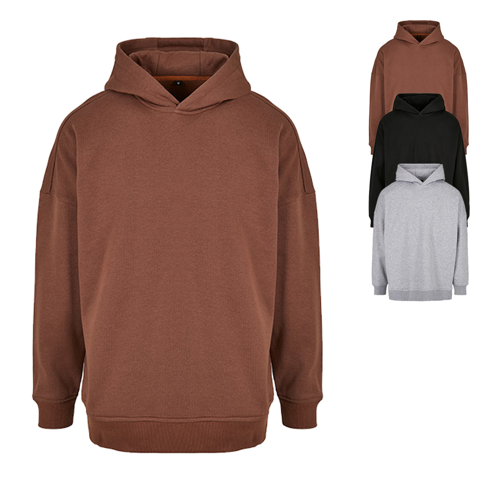 BY199 Build Your Brand Kapuzensweatshirt Overzize-Schnitt überschnittene Schultern
