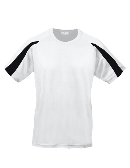 JC003J Just Cool Kinder Sportshirt Trainingsshirt mit Kontrast-Einsätzen an den Ärmeln