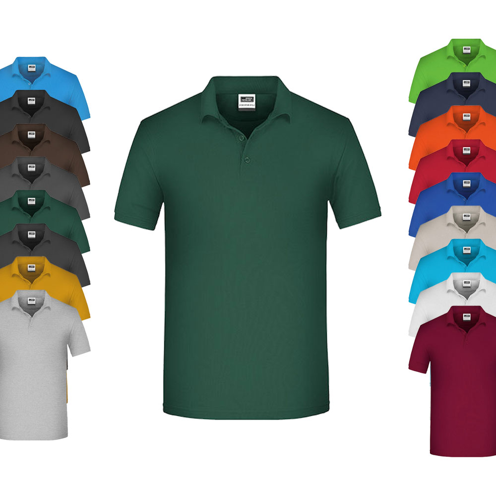 JN874 James+Nicholson Herren Bio Arbeits Polo