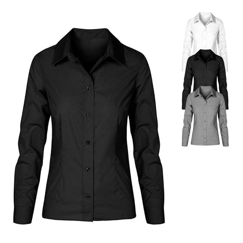 E6315 Promodoro Damen Poplin Bluse Langarm