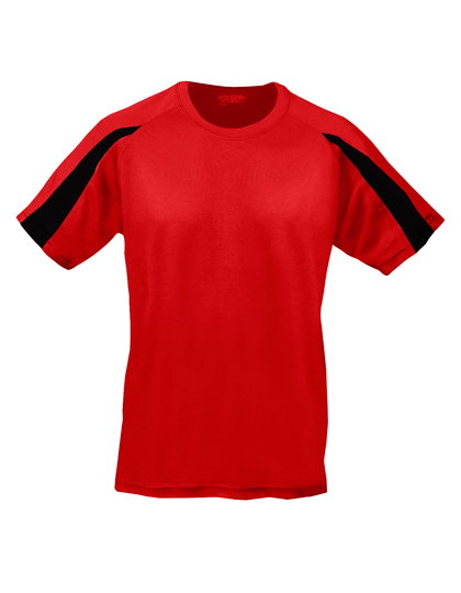 JC003 Just Cool Sportshirt Trainingsshirt mit Kontrast-Einsätzen an den Ärmeln