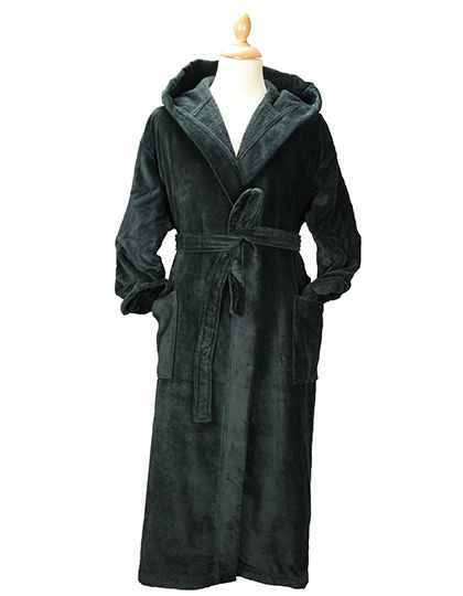 AR029 A&R DeLuxe Velours-Bademantel mit Kapuze