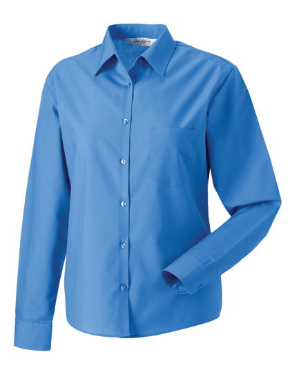 Z934F Russell Collection Langarm Popeline-Bluse