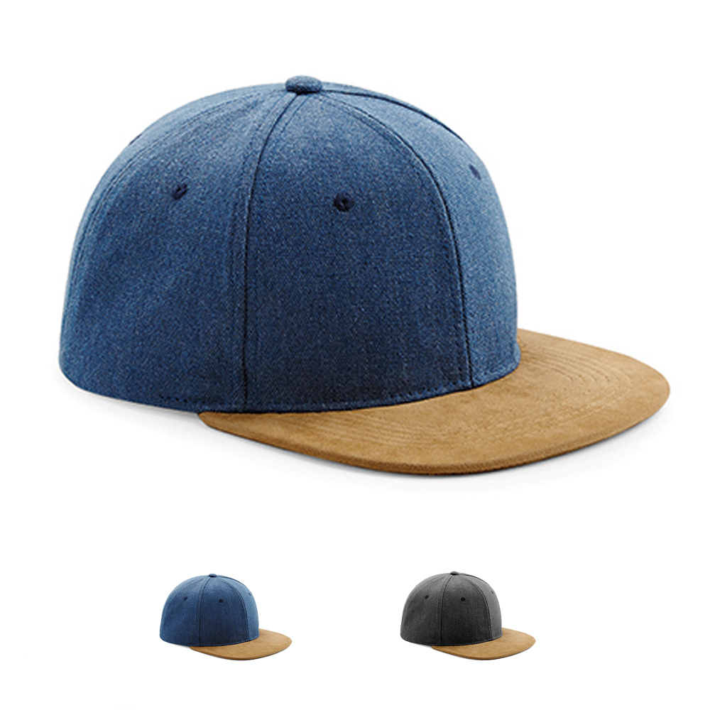 CB668 Beechfield Kappe mit Wildlederoptik Snapbackverschluss
