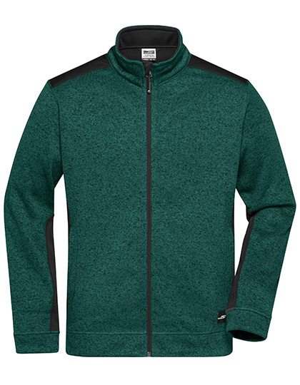 JN862 James+Nicholson Herren Arbeitskleidung Strickfleece Jacke -STRONG-