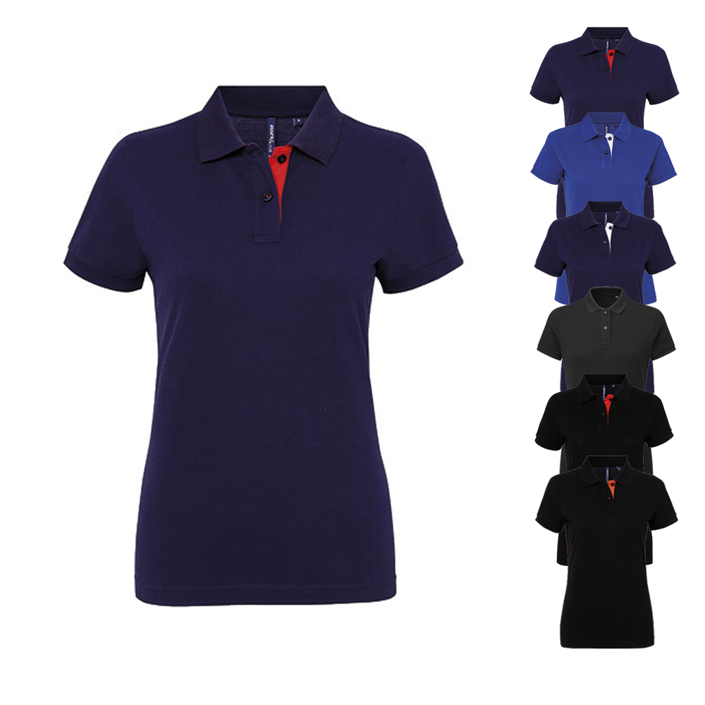 AQ022 Asquith & Fox Damen klassisches Polo Polshirt Kontrast
