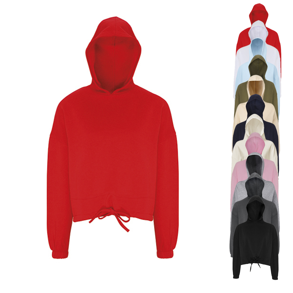 TR085 TriDri Damen kurzes Kapuzen Sweatshirt in Übergröße