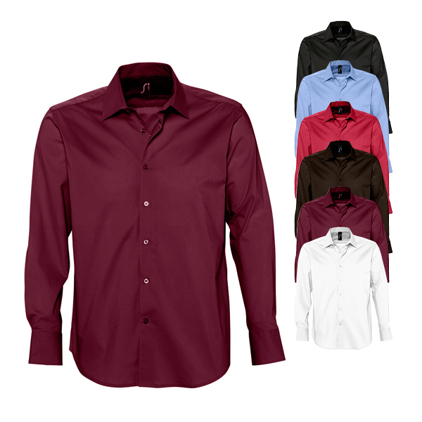 L633 SOL´S Herren Stretch-Langarmhemd Brighton