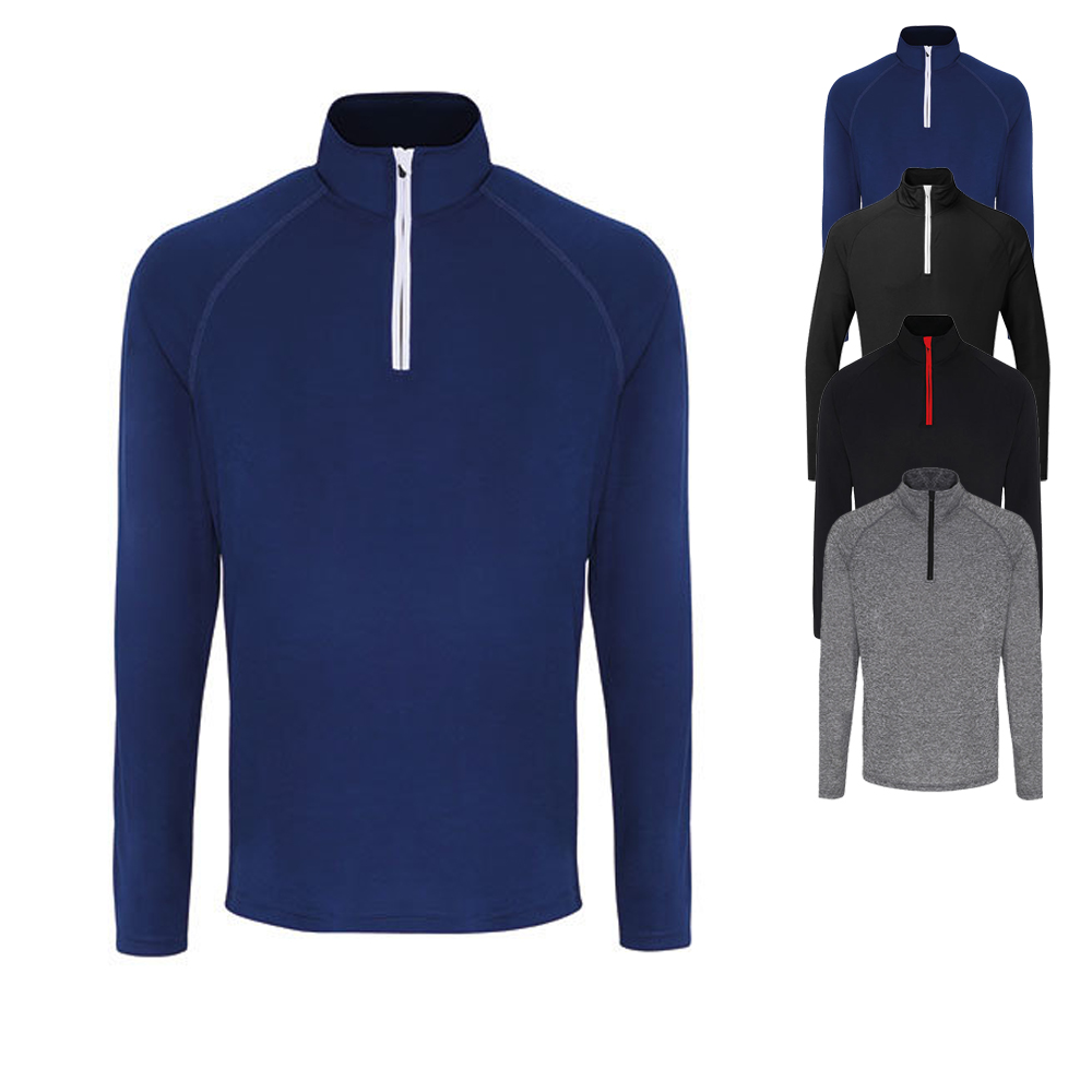 TR110 TriDri Herren Sport ¼-Reißverschluss langarm Shirt 