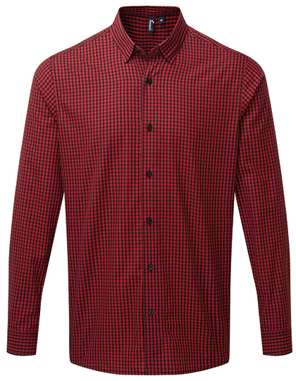 PW252 Premier Workwear Herren Hemd Langarm mit Ein-Knopf-Manschette und Ärmelschutz