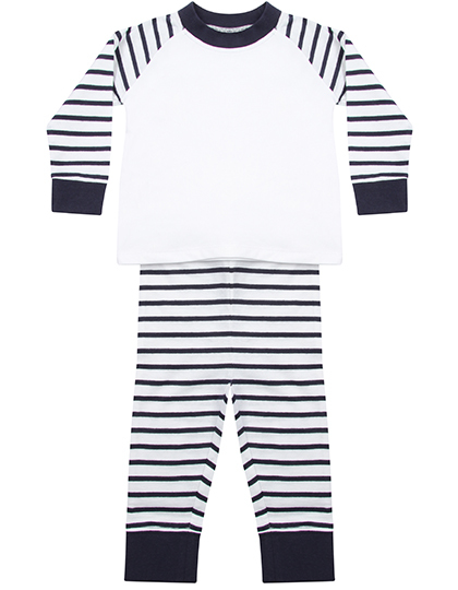LW072 Larkwood Baby Schlafanzug gestreift