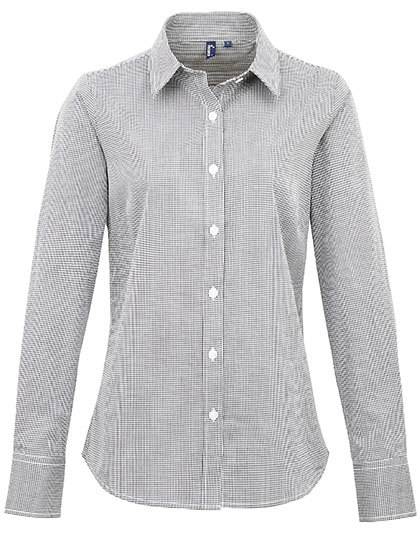 PW320 Premier Workwear Damen Hemd Langarm im beliebten Vichy-Muster