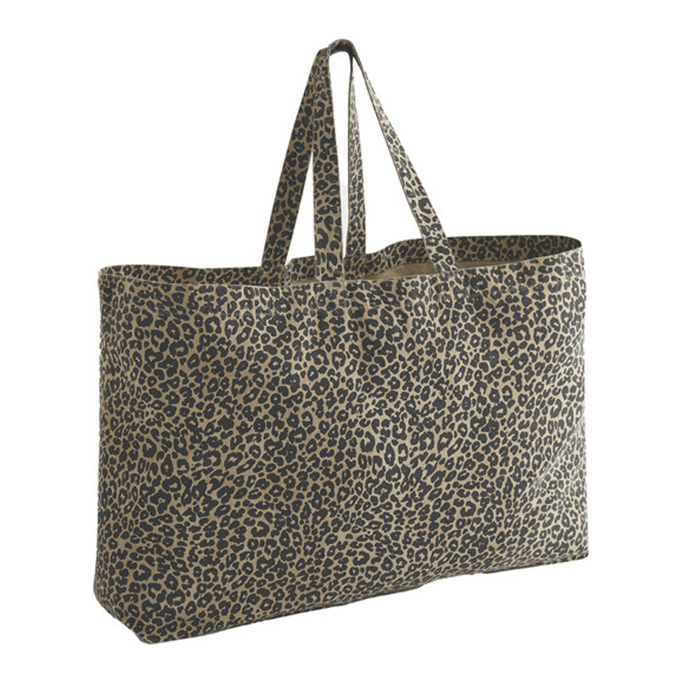 WM336 Westford Mill Übergroße Tragetasche aus Canvas mit Leopardenmuster