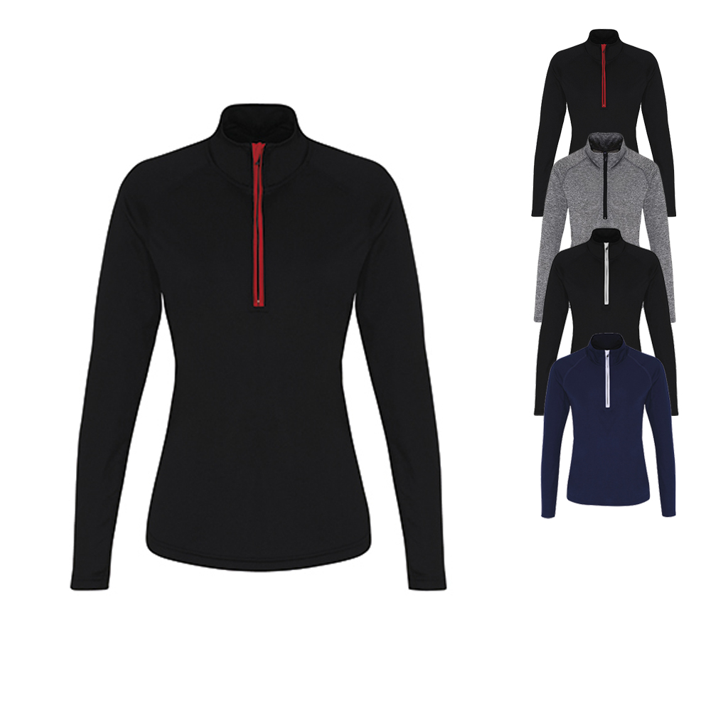 TR120 TriDri Damen Sport ¼-Reißverschluss langarm Shirt