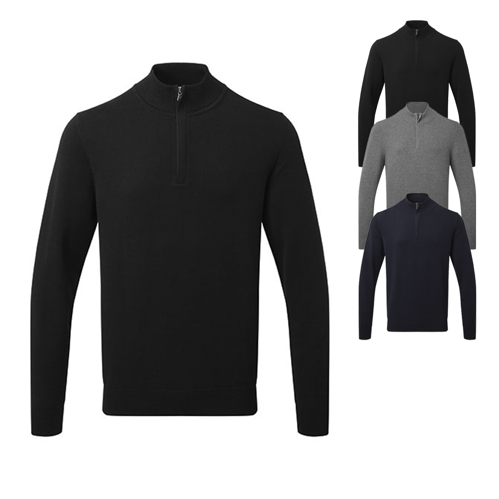 AQ048 Asquith & Fox Herren 1/4 Reißverschluss Pullover