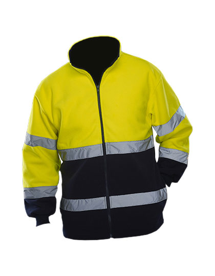 Herren Hochsichtbarkeits Fleecejacke Hi-Viz mit Reflexbändern