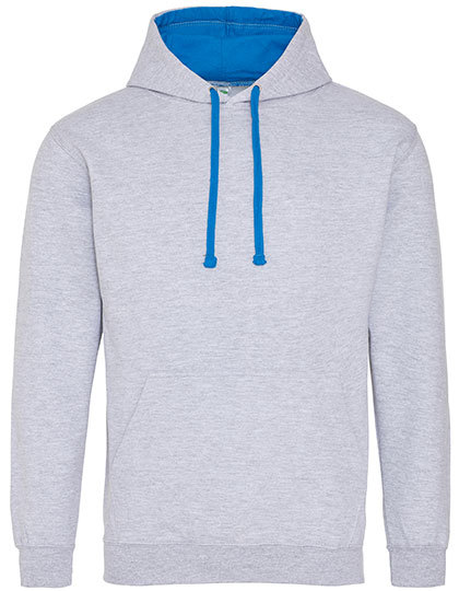 JH003 Just Hoods Varsity Kapuzenpullover mit doppellagiger Kapuze mit kontrastfarbener Innenseite