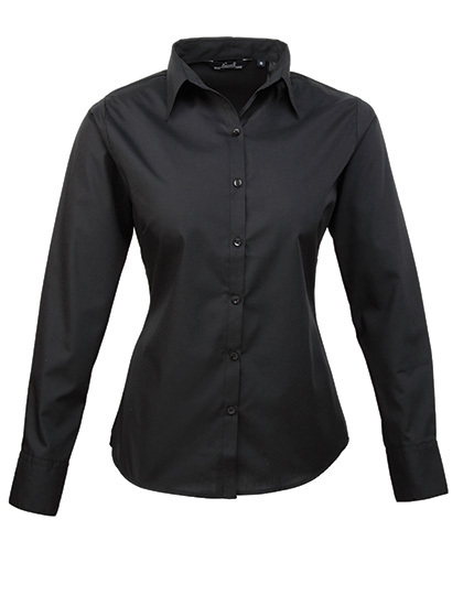 PW300 Premier Workwear Damen Poplin langarm Bluse (Damenbluse/Langarm)