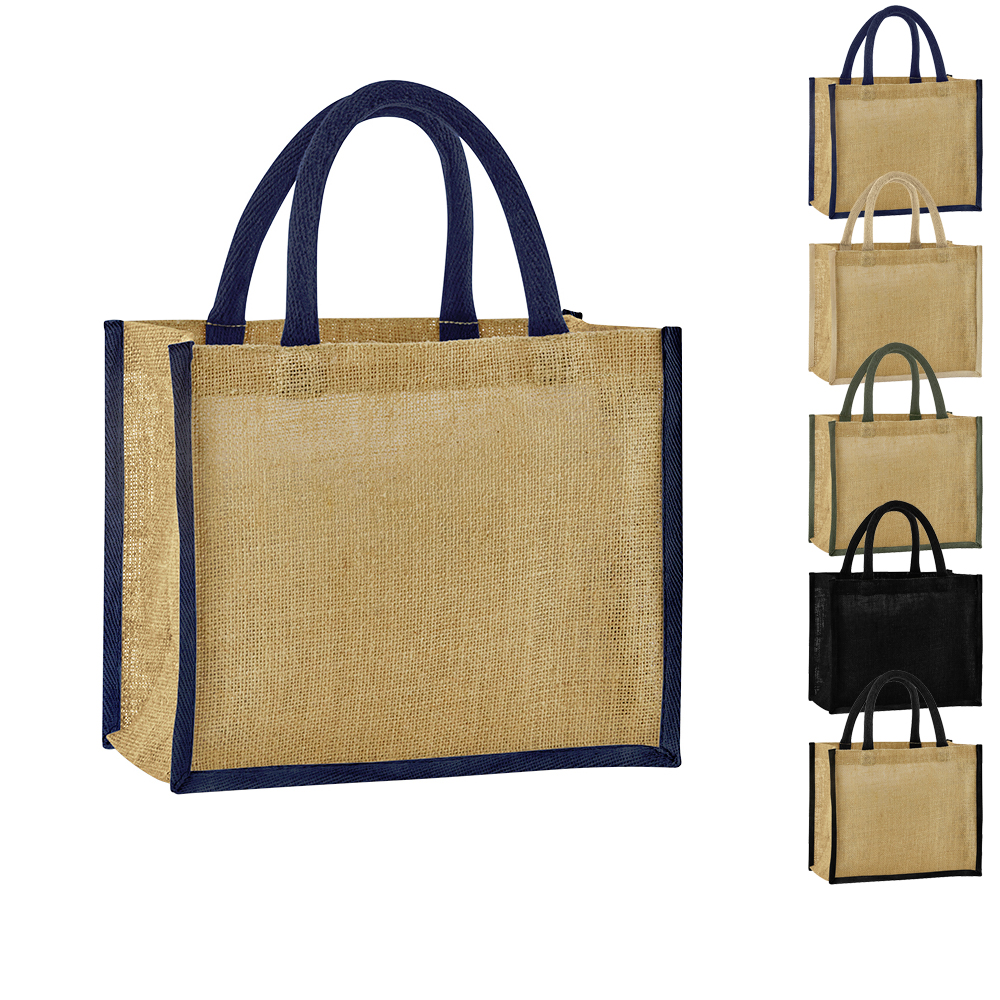WM473 Westford Mill natürlich gesärkte Jute Midi Tasche