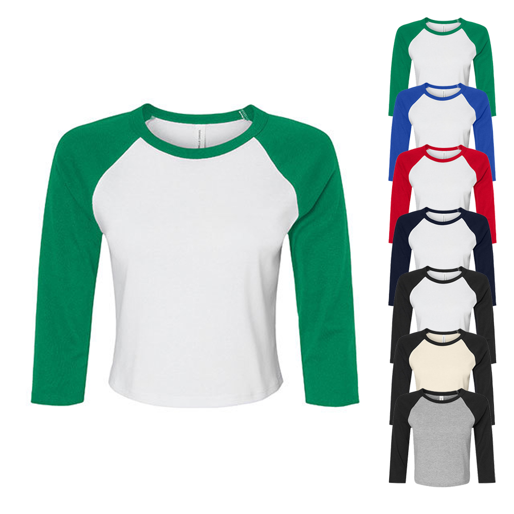 BL1200 Bella Damen Ripp 3/4-Arm Raglan T-Shirt