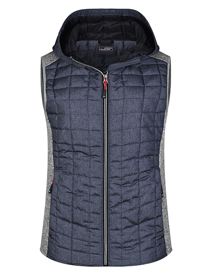 JN767 James+Nicholson Damen Hybrid Strickfleeceweste