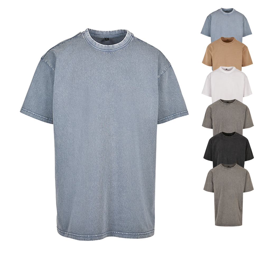 BY189 Build Your Brand T-Shirt Übergröße Säurewaschung
