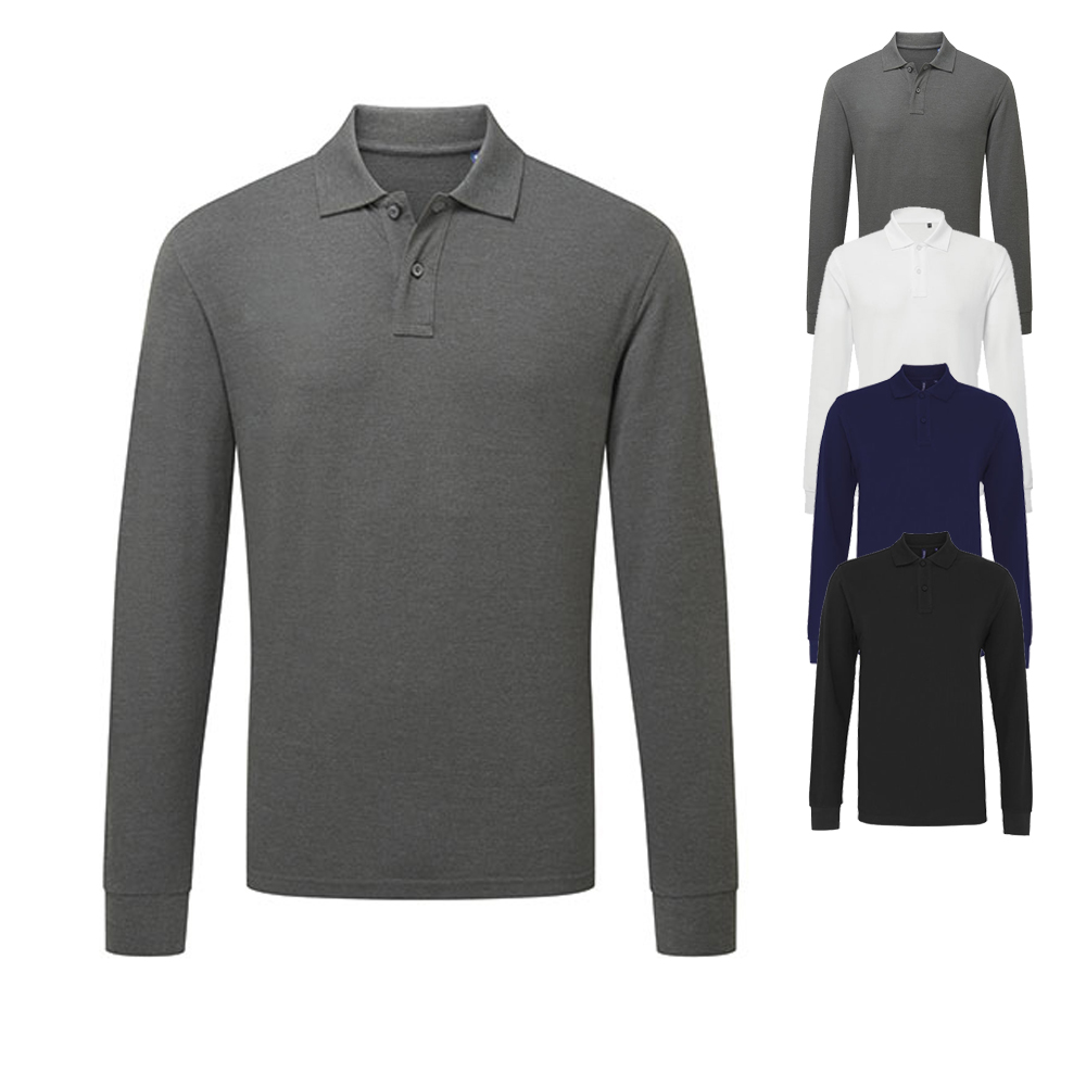 AQ030 Asquith & Fox Herren klassisches Polo Polshirt langarm