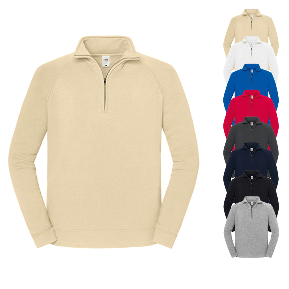 F383 Fruit of the Loom Iconic Premium 1/2-Reißverschluss Sweatshirt Pullover