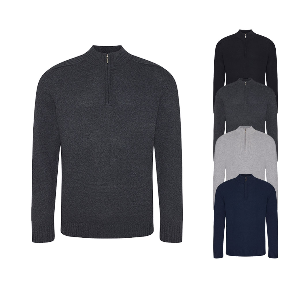 EA061 Ecologie Wakhan Strick-Pullover mit 1/4 Reißverschluss für Herren