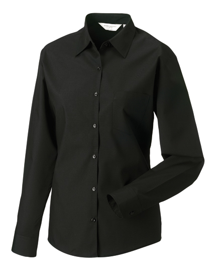 Z934F Russell Collection Langarm Popeline-Bluse
