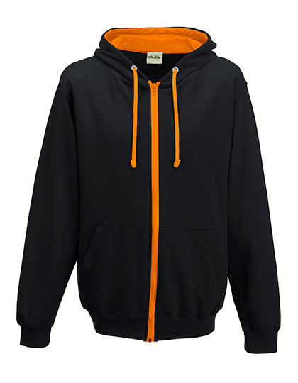 JH053 Just Hoods Kapuzenjacke mit kontrastfarbenem Kunststoff-Reißverschluss