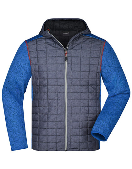 JN772 James+Nicholson Herren Hybrid Stickfleecejacke JN772 James+Nicholson Herren Hybrid Stickfleecejacke