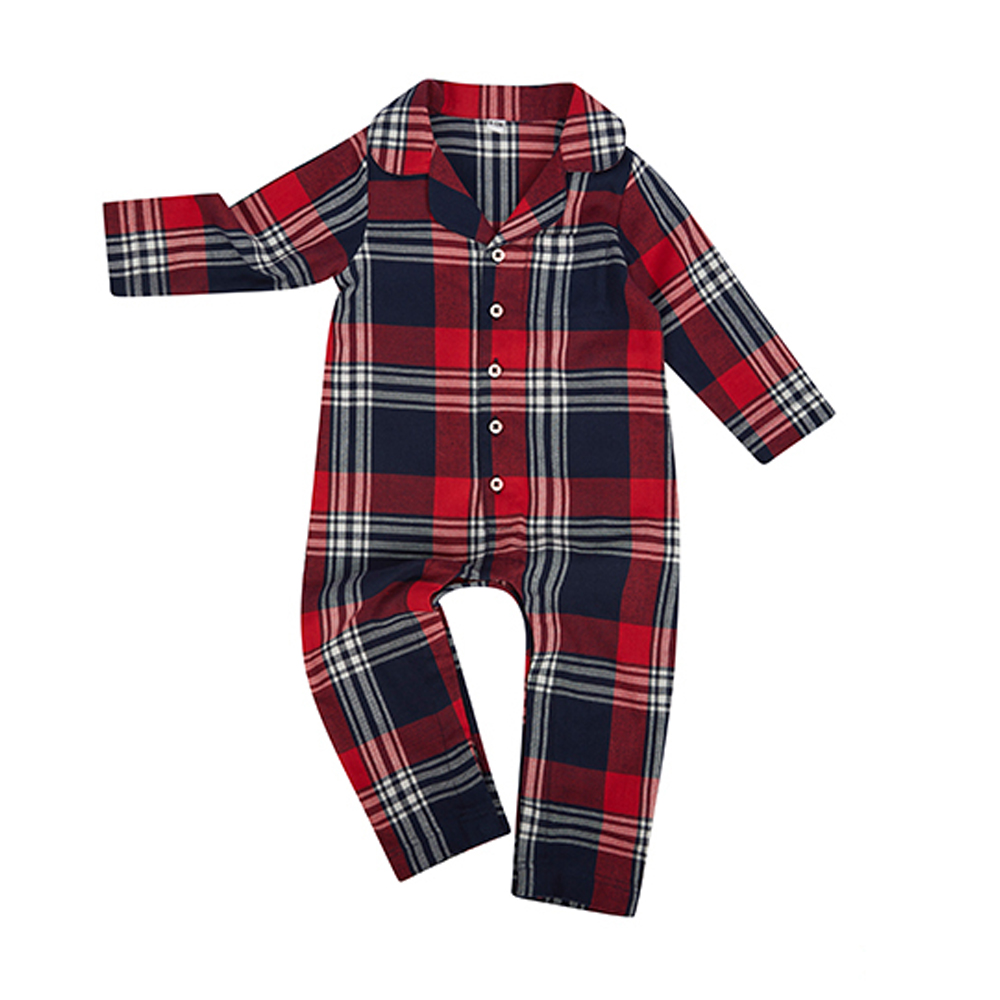 LW074 Larkwood Tartan Baby-Schlafstrampler