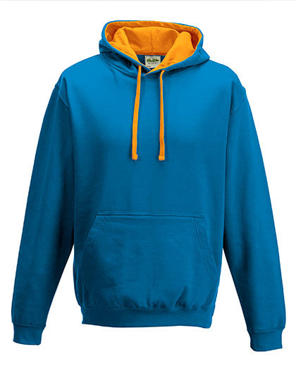 JH003 Just Hoods Varsity Kapuzenpullover mit doppellagiger Kapuze mit kontrastfarbener Innenseite
