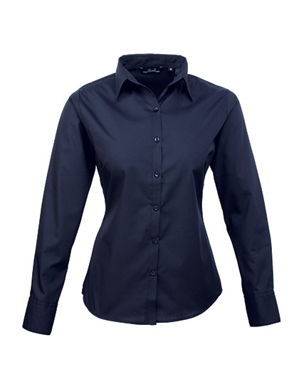 PW300 Premier Workwear Damen Poplin langarm Bluse (Damenbluse/Langarm)