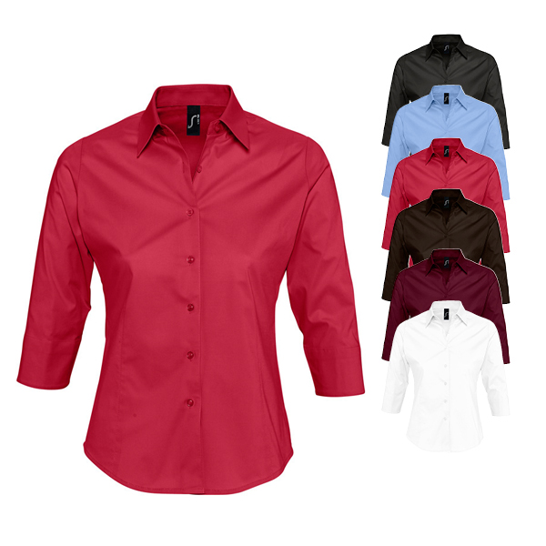 L631 SOL´S Damen Stretch-3/4-Armbluse Effect
