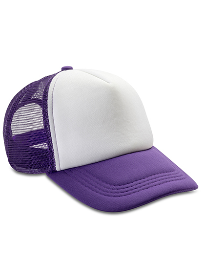 RH089 Result Headwear Kappe Detroit Weißes Stirnteil Mesh und Schirm in Kontrastfarbe