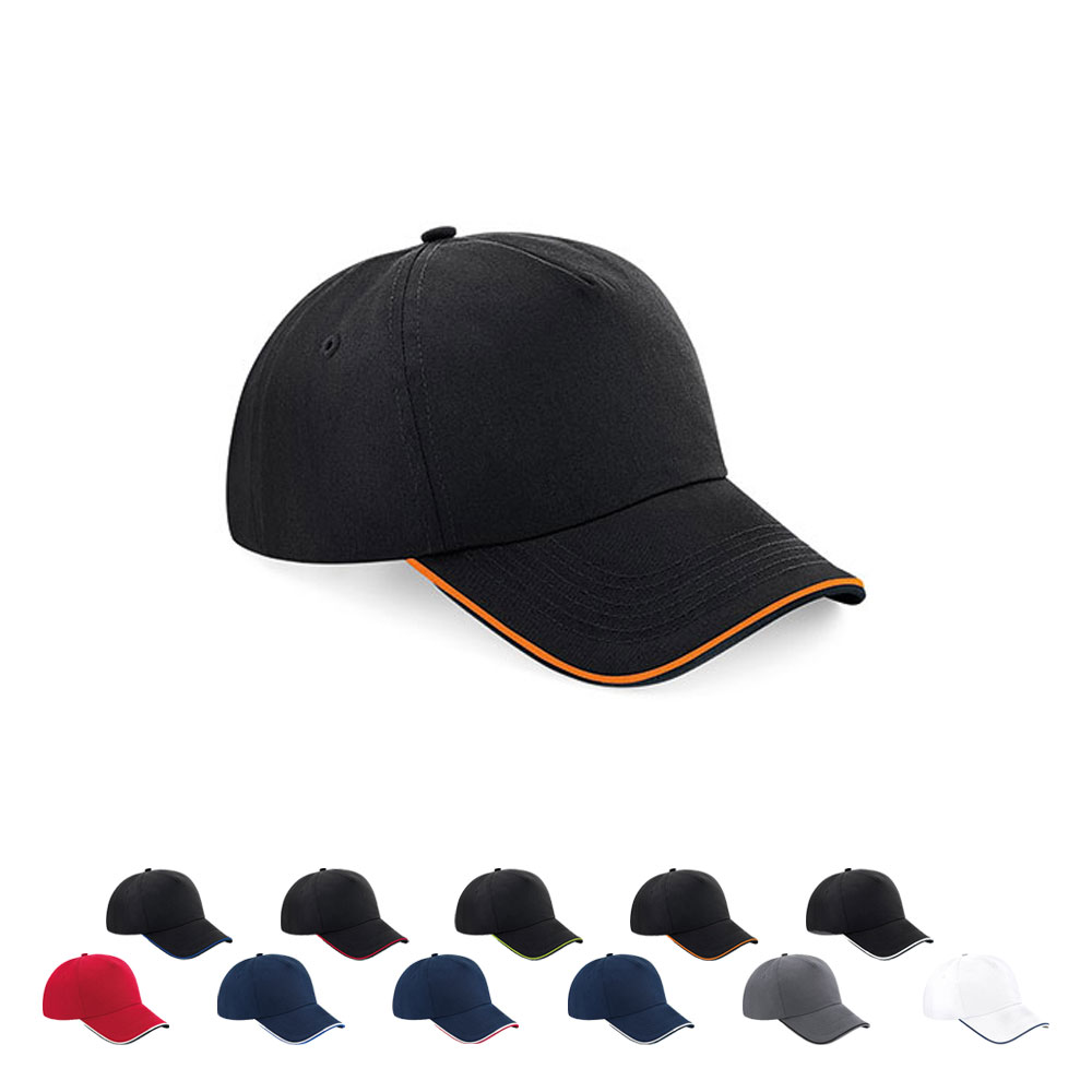 CB25c Beechfield Kappe 5-Panel-Kappe mit paspelierter Schirmrand