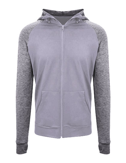 JC057 Just Cool Herren Sportjacke mit Ärmeln in melierter Kontrastfarbe