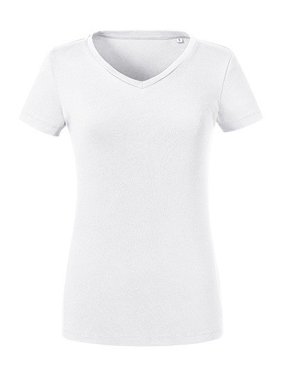 Z103F Russell Pure Organic Damen T-Shirt kurzarm V-Ausschnitt Bio Baumwolle