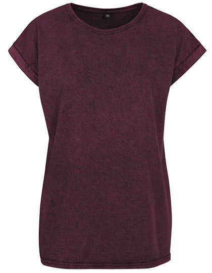 BY053 Build Your Brand Damen T-Shirt Säure gewaschen Überschnittene Schulter