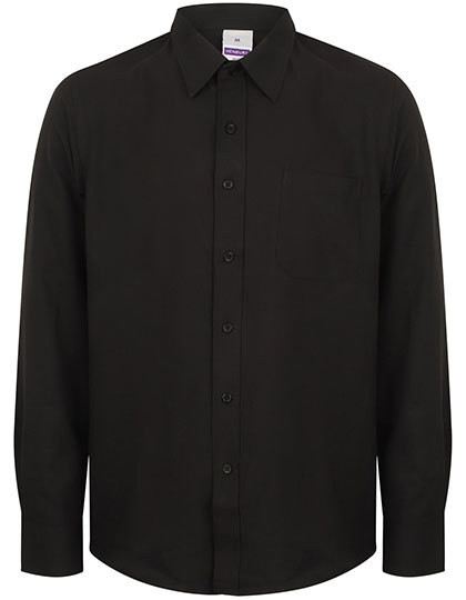 W590 Henbury Herren langarm Bluse Hemd Schweißtransportierendes Cofrex/Pufy® Polyester-Garn