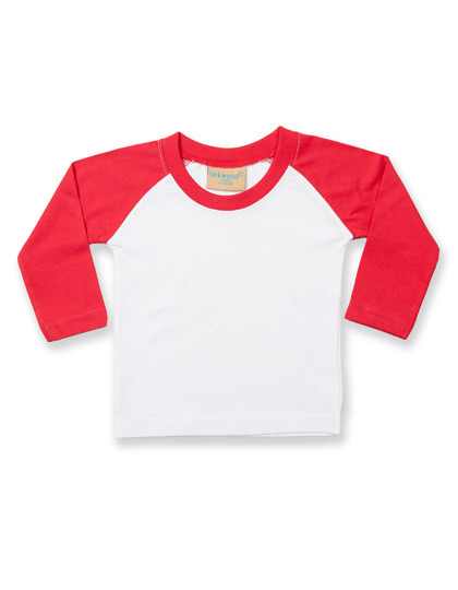 LW025 Larkwood Baby Langarm shirt im Baseball-Stil